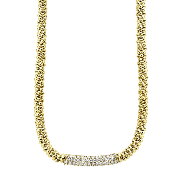 Diamond Long Station Caviar Necklace