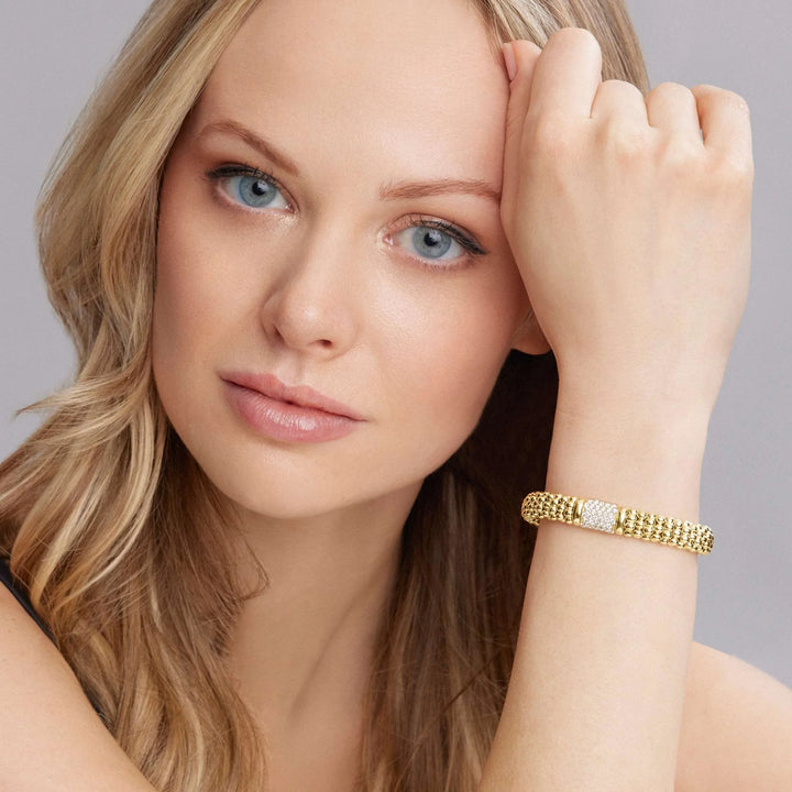 18K Gold Diamond Bracelet | 9mm