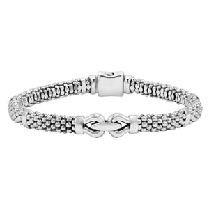 Sterling Silver Caviar Buckle Bracelet | 6mm