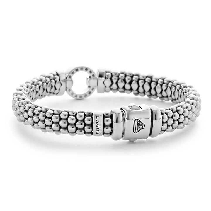 Diamond Circle Caviar Bracelet | 9mm