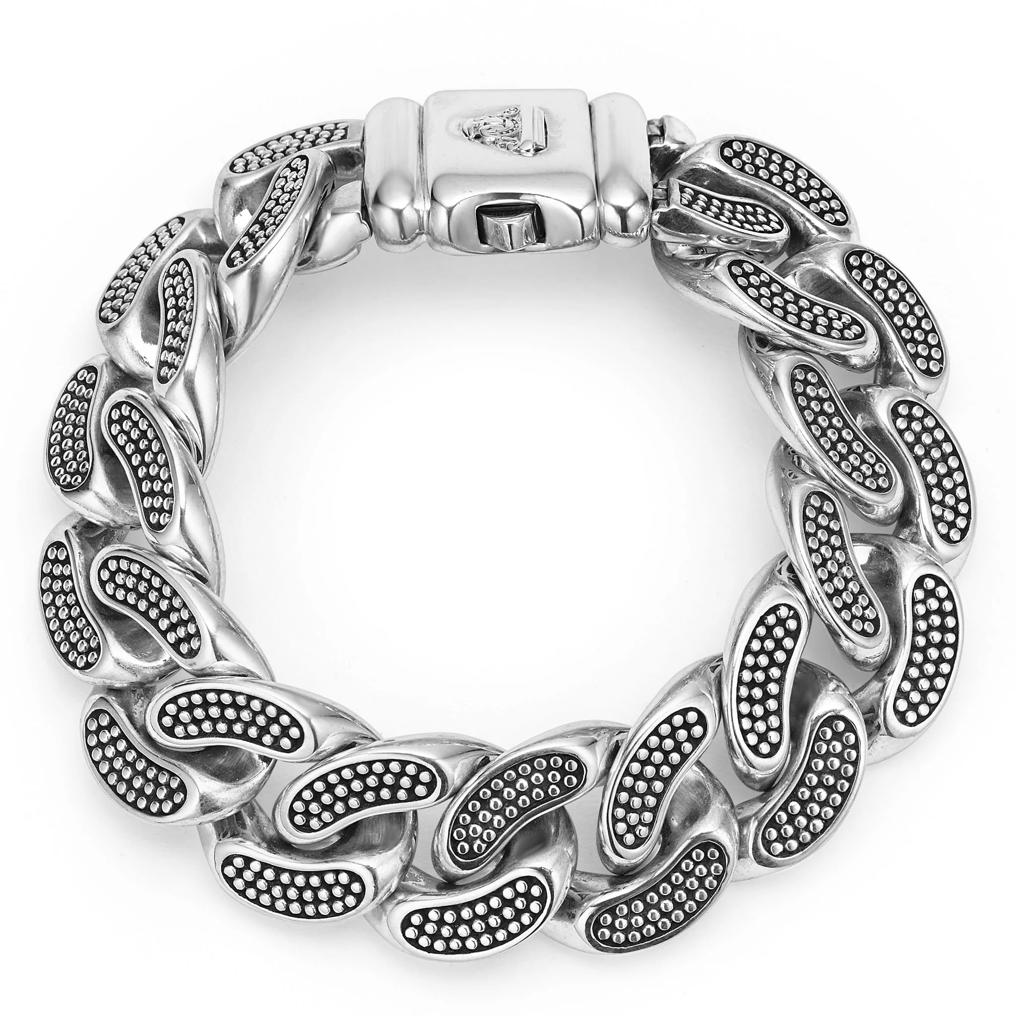 Sterling Silver Curb Link Chain Bracelet | 19mm