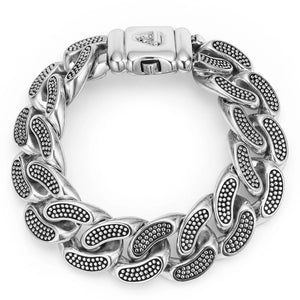 Sterling Silver Curb Link Chain Bracelet | 19mm