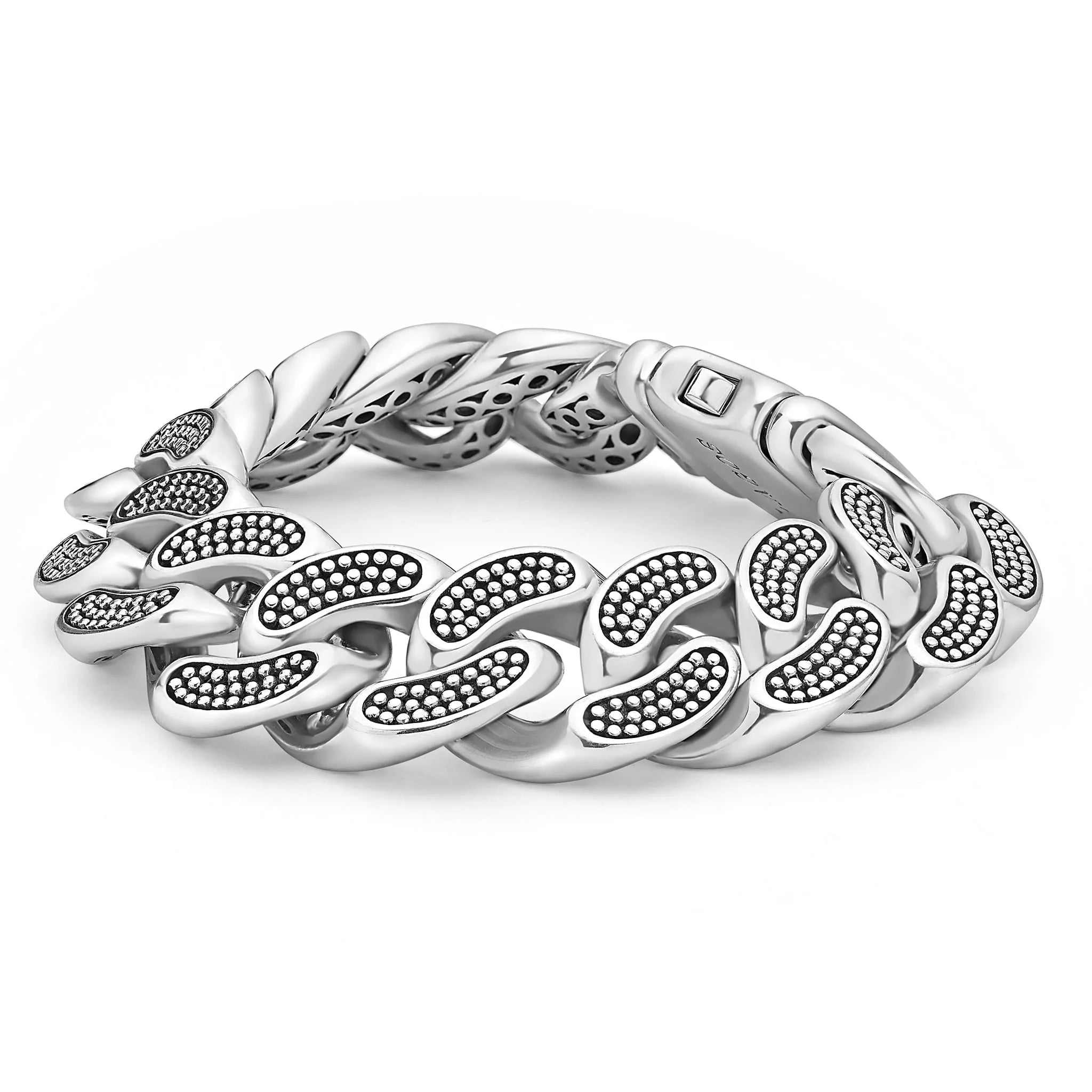 Sterling Silver Curb Link Chain Bracelet | 19mm