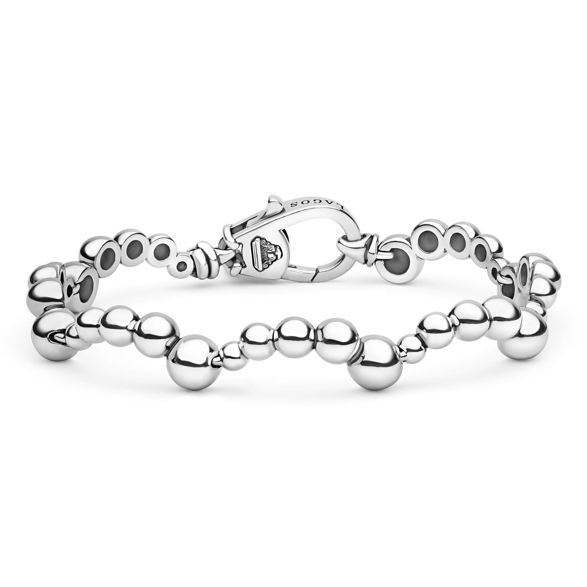 Sterling Silver Beaded Scalloped Bracelet