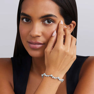 Sterling Silver Beaded Scalloped Bracelet