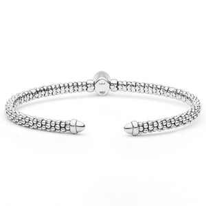 Two-Tone White Topaz Oval Mini Versa Torque Bracelet | 3mm