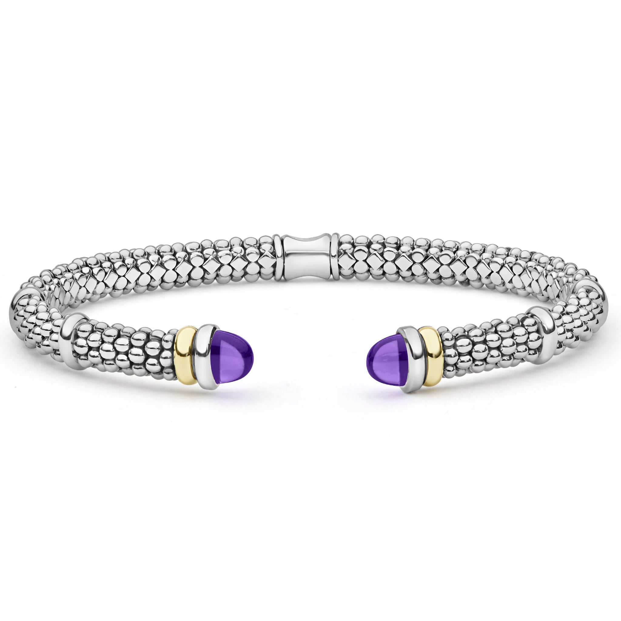 Two-Tone Amethyst Versa Torque Bracelet | 5mm