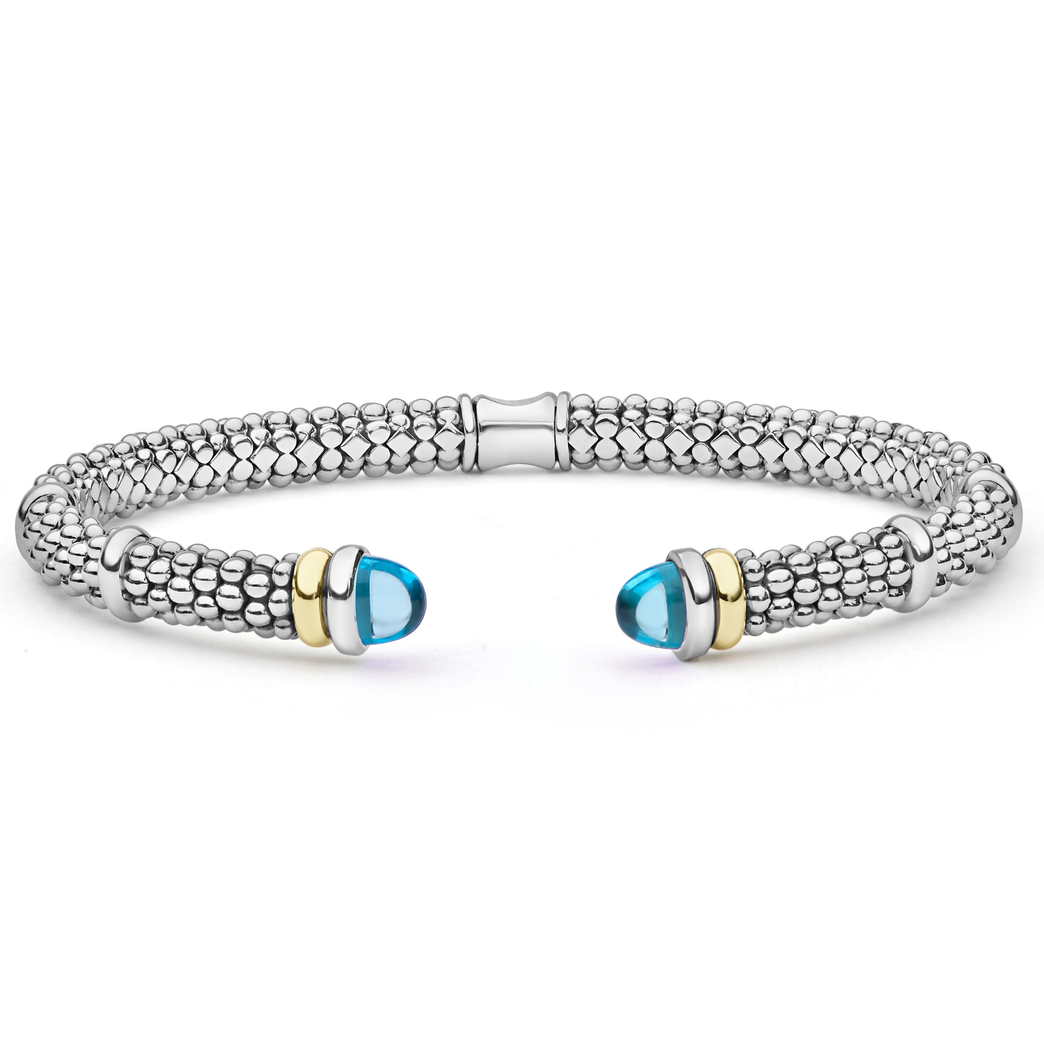 Two-Tone Swiss Blue Topaz Versa Torque Bracelet | 5mm