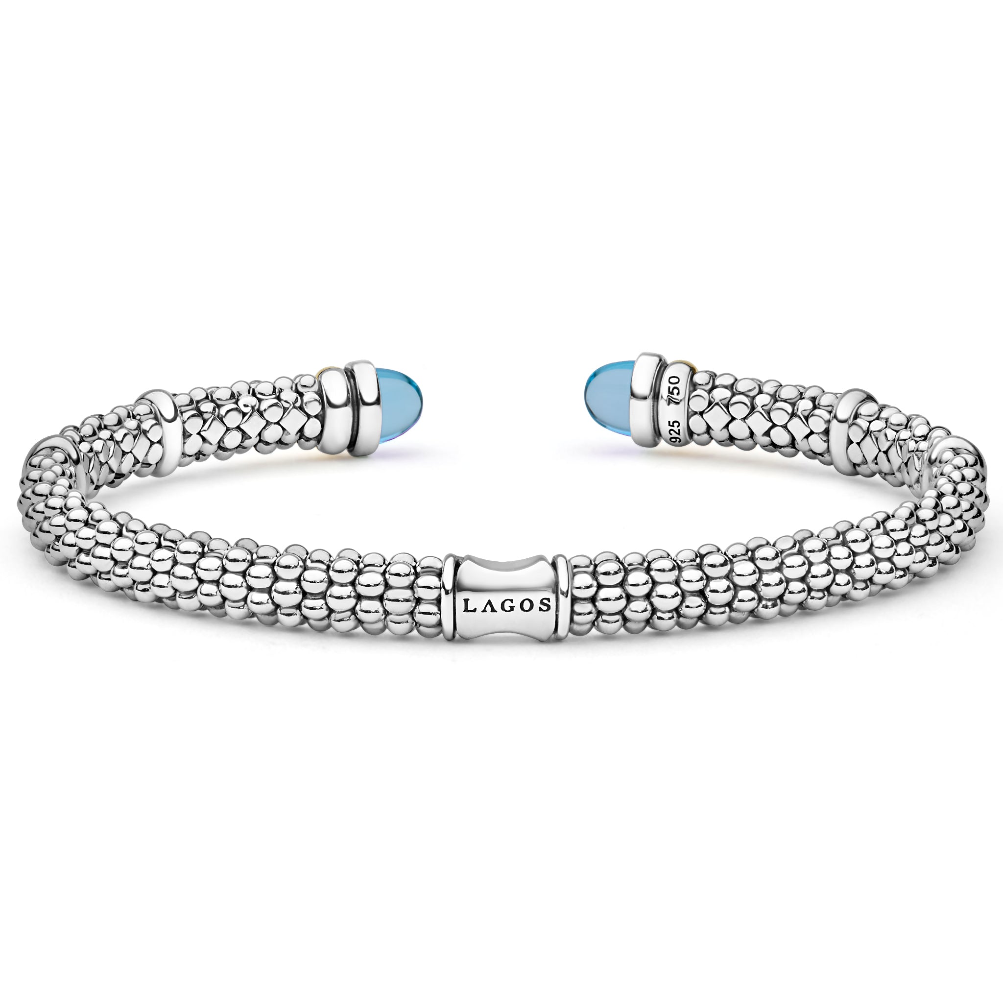 Two-Tone Swiss Blue Topaz Versa Torque Bracelet | 5mm