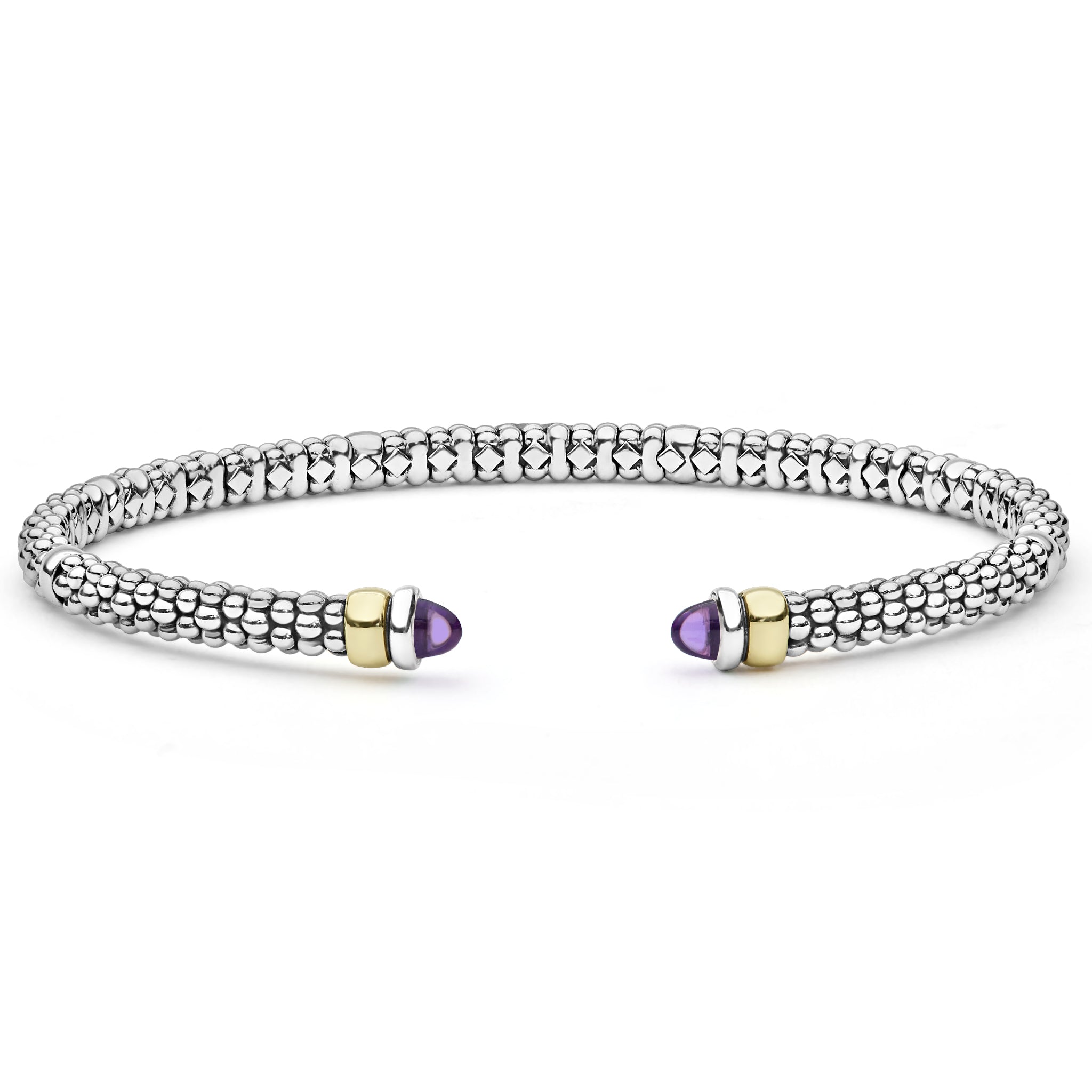 Two-Tone Amethyst Mini Versa Torque Bracelet | 3mm