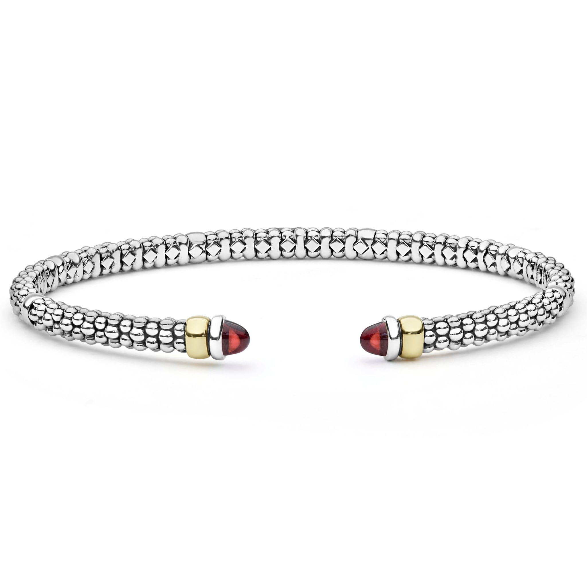 Two-Tone Garnet Mini Versa Torque Bracelet | 3mm