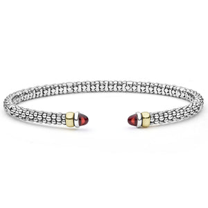 Two-Tone Garnet Mini Versa Torque Bracelet | 3mm