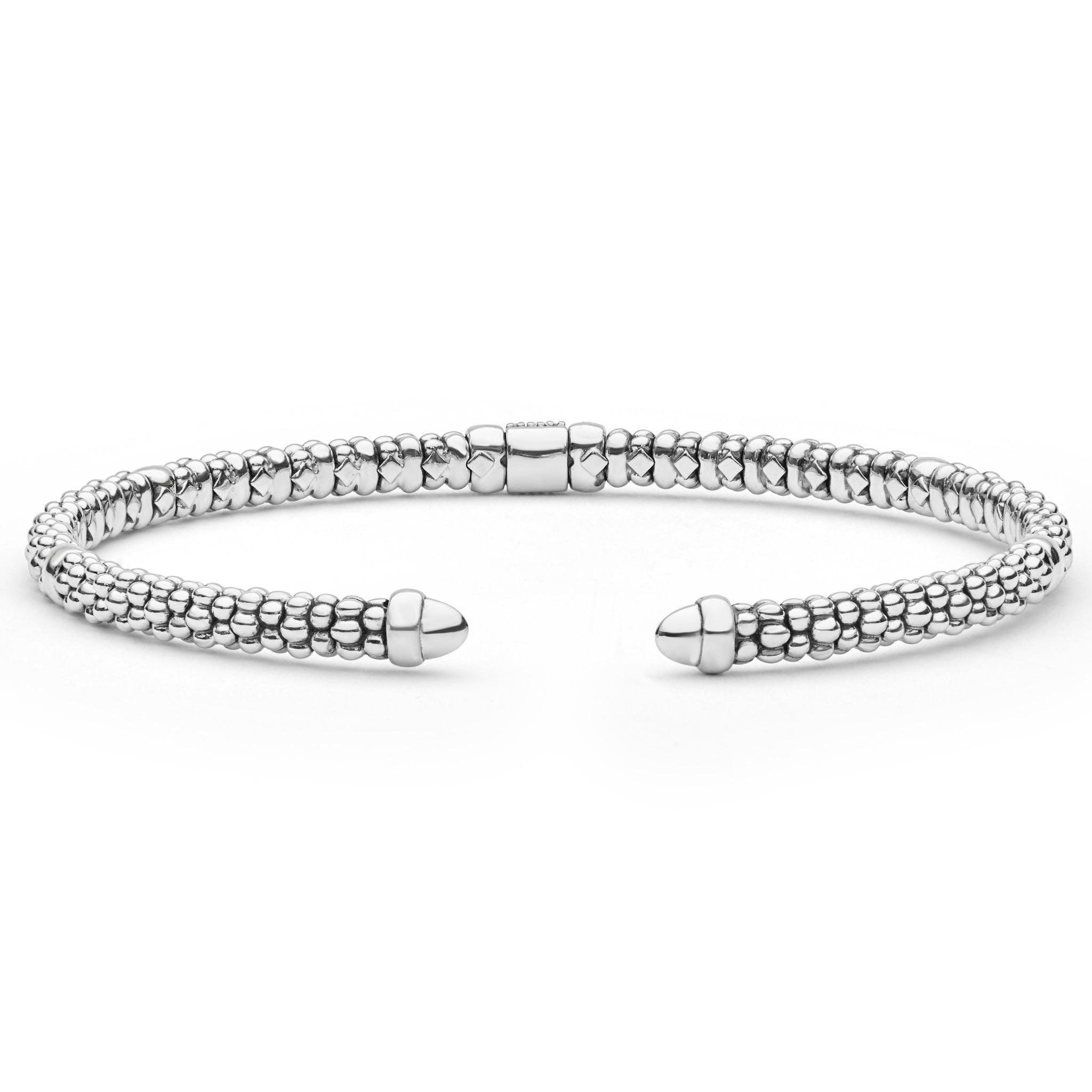 Two-Tone Small Diamond Station Mini Versa Torque Bracelet | 3mm