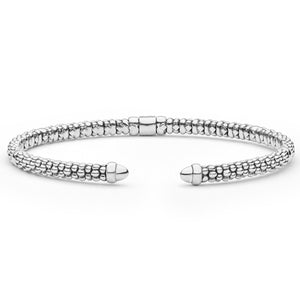 Two-Tone Small Diamond Station Mini Versa Torque Bracelet | 3mm