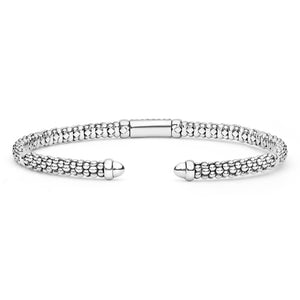 Two-Tone Medium Diamond Station Mini Versa Torque Bracelet | 3mm