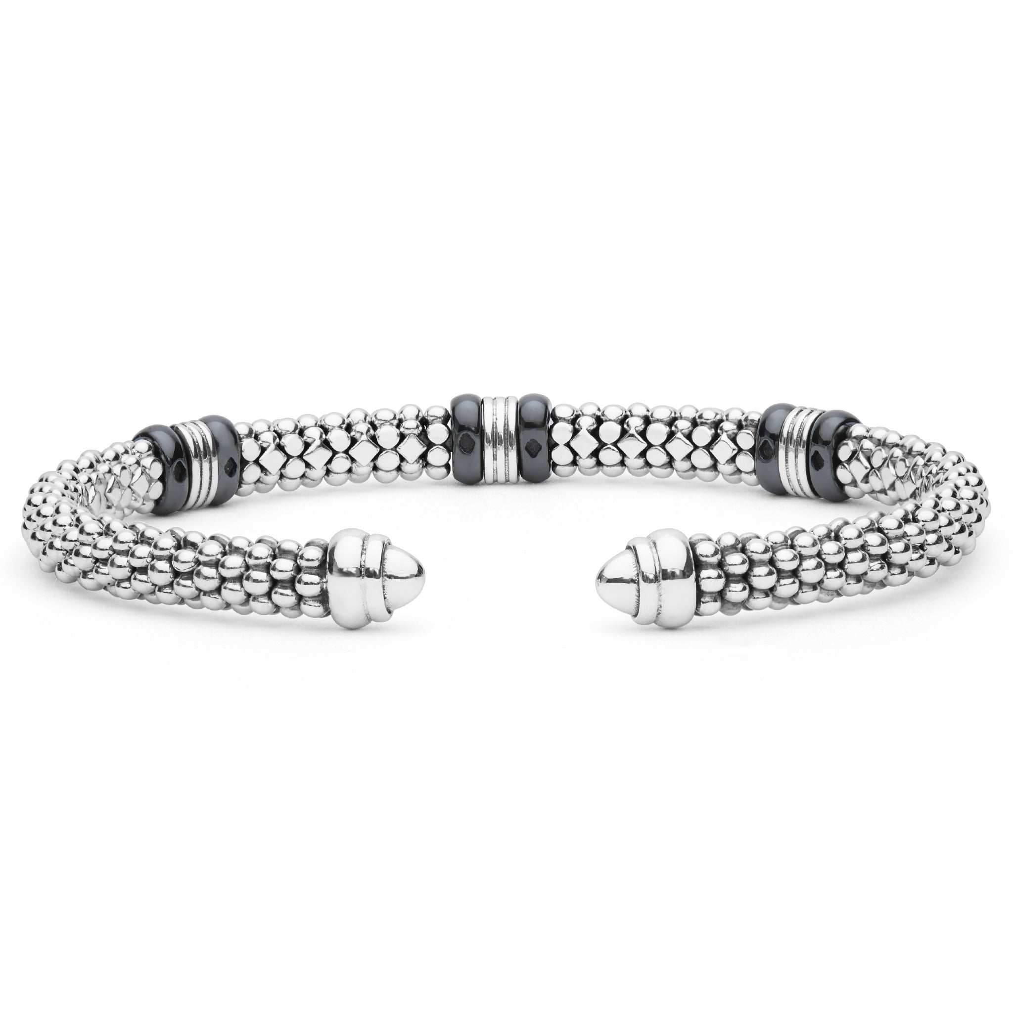 Two-Tone Three Station Black Ceramic Versa Torque Bracelet | 5mm