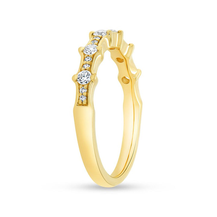 Yellow Gold Diamond Wedding Band/Stackable Ring