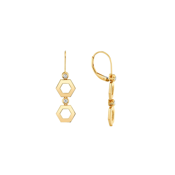 0.14ctw Diamond Hex Short Infinity Earrings