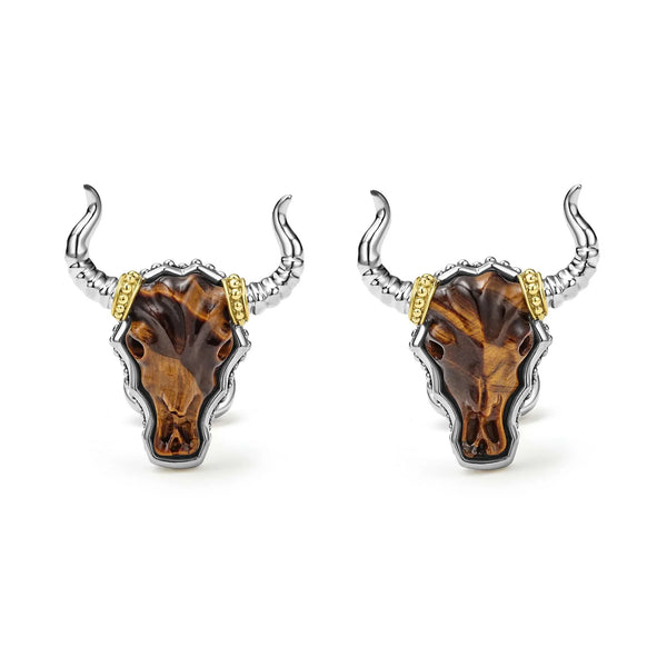 Tiger Eye Long Horn Cufflinks