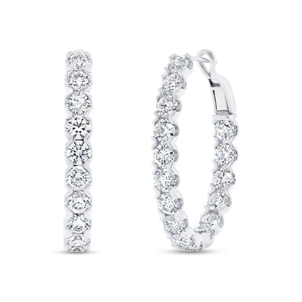 9.83ctw Diamond Oval Hoop Earrings