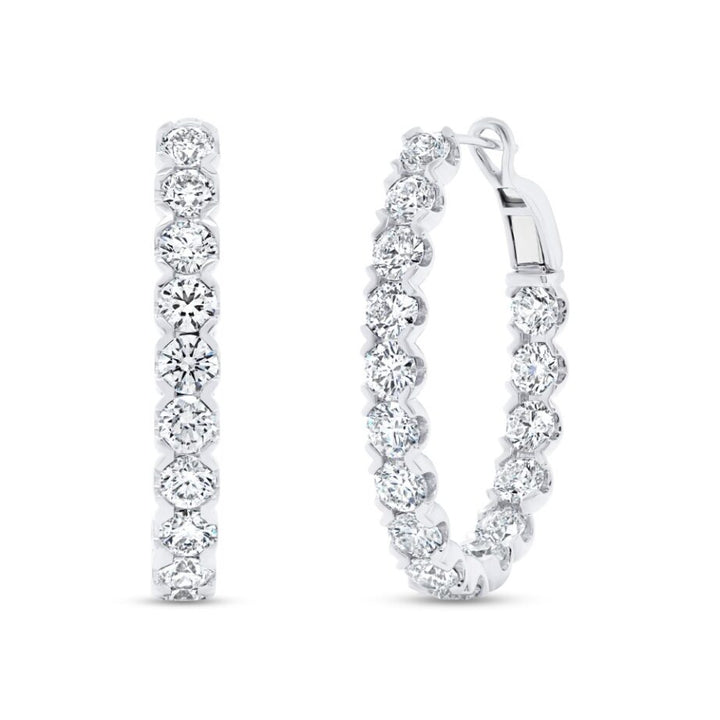 9.83ctw Diamond Oval Hoop Earrings