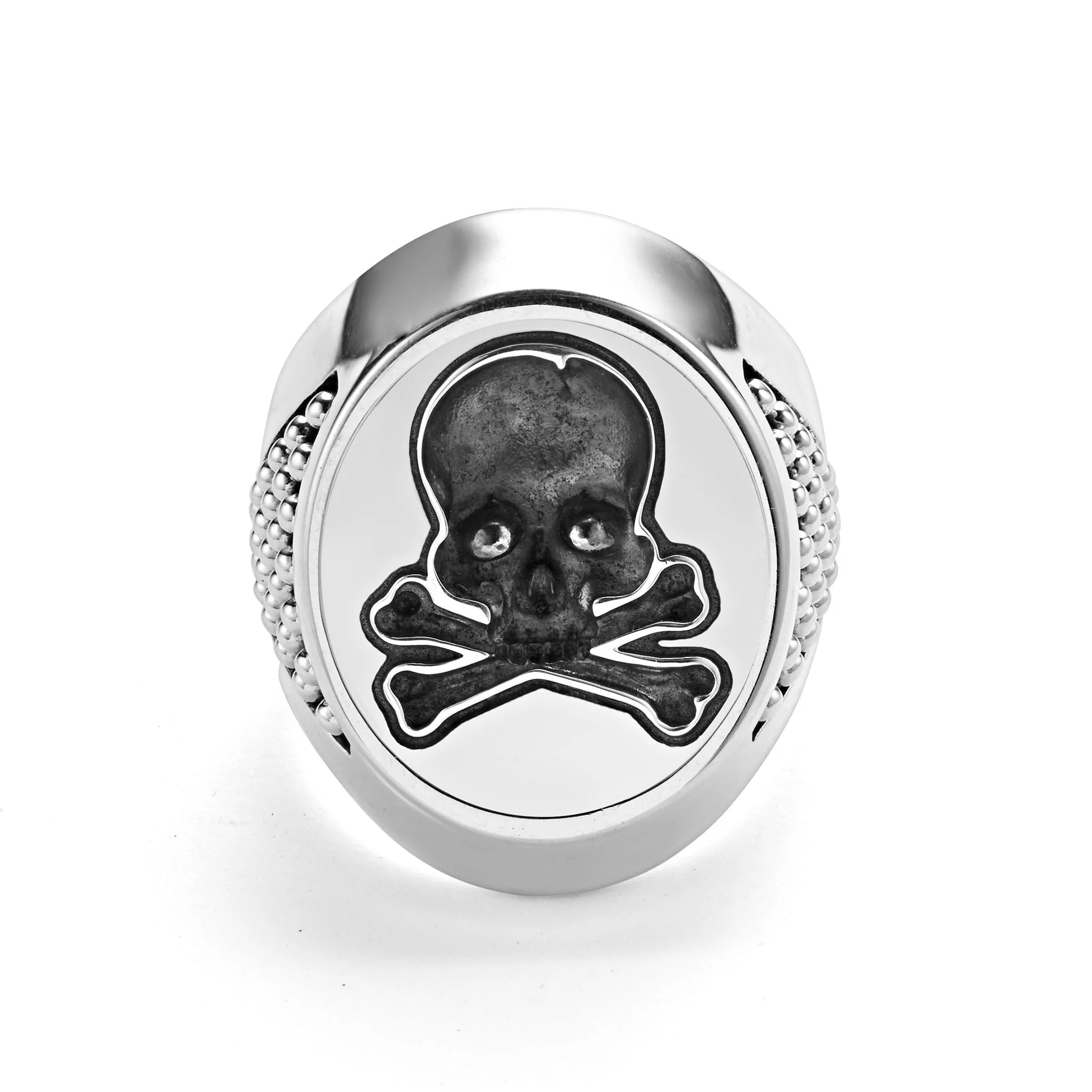 Silver Skull Signet Ring