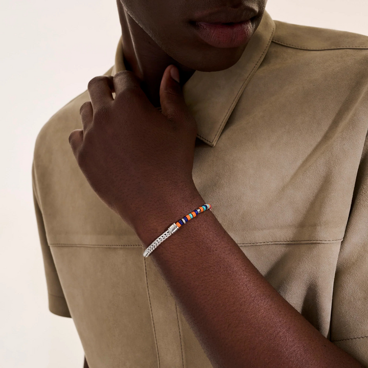 Sterling Silver Heishi Chain Bracelet