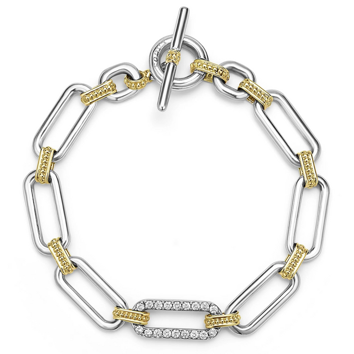 Two-Tone Link Diamond Bracelet