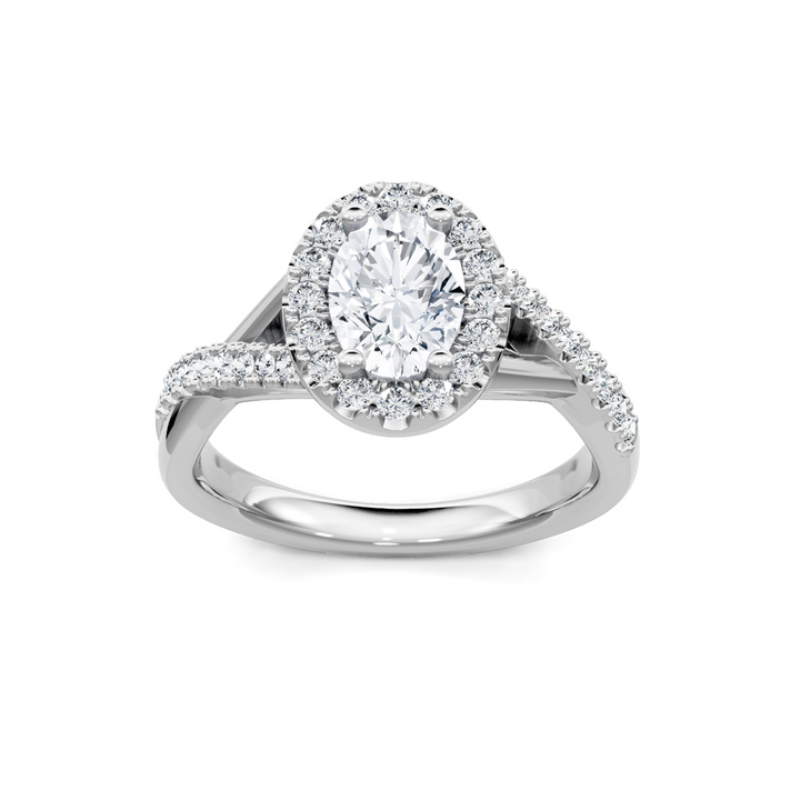 0.50ctw Diamond Halo Engagement Ring