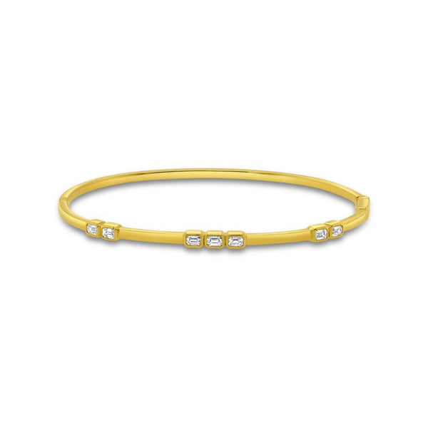 0.56ctw Emerald Cut Diamond Bangle Bracelet