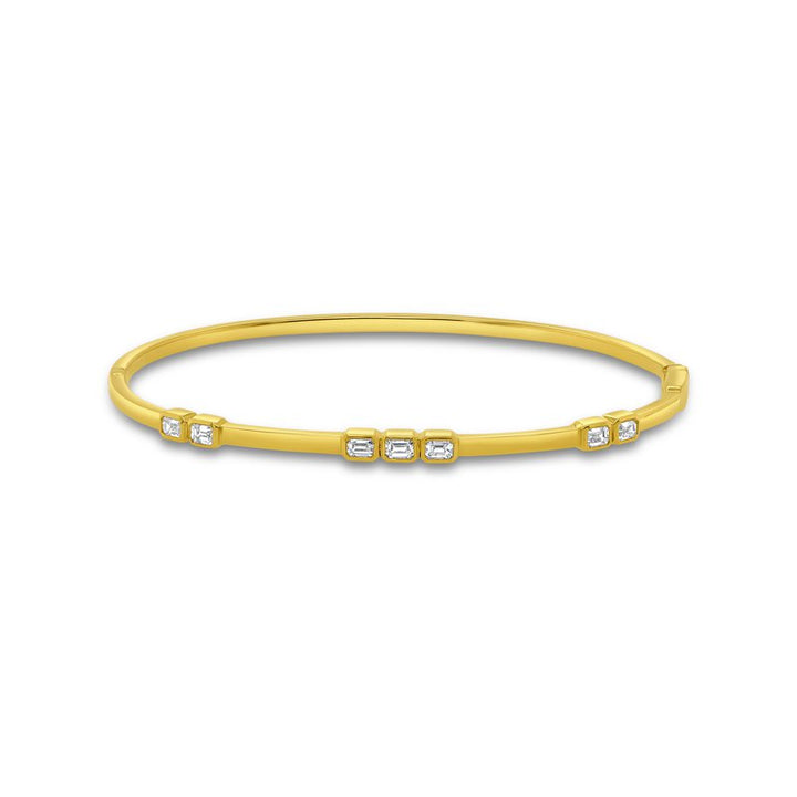 0.56ctw Emerald Cut Diamond Bangle Bracelet