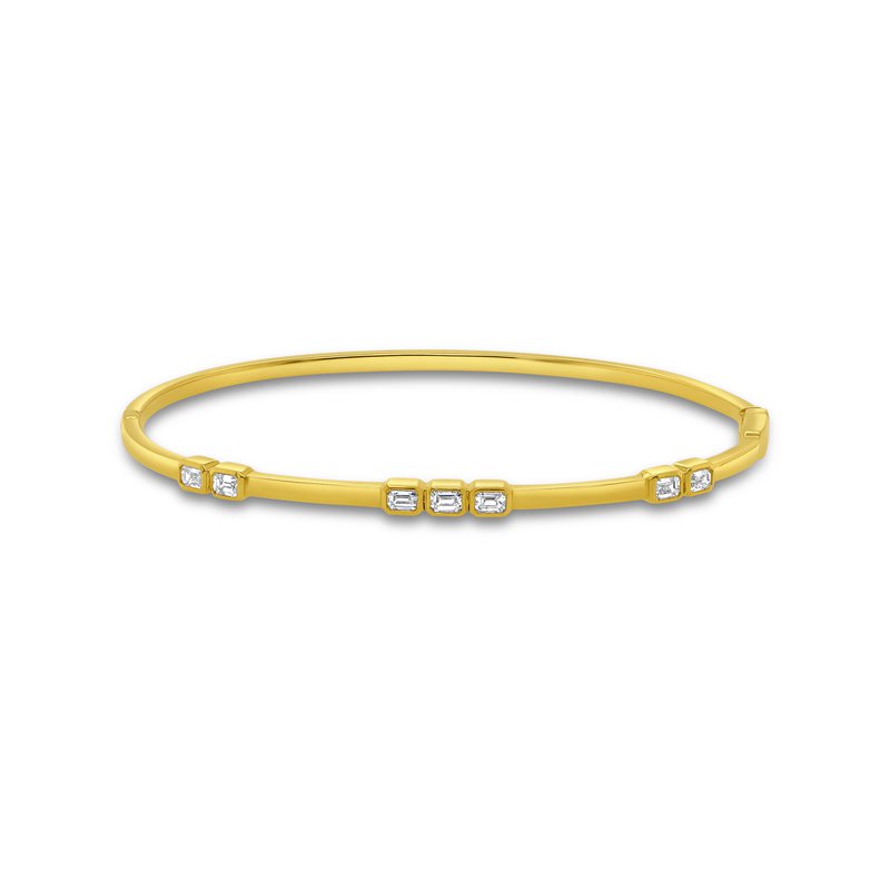 0.56ctw Emerald Cut Diamond Bangle Bracelet