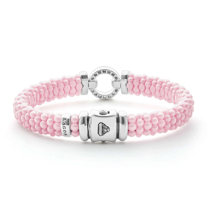 Pink Ceramic Diamond Circle Bracelet | 9mm