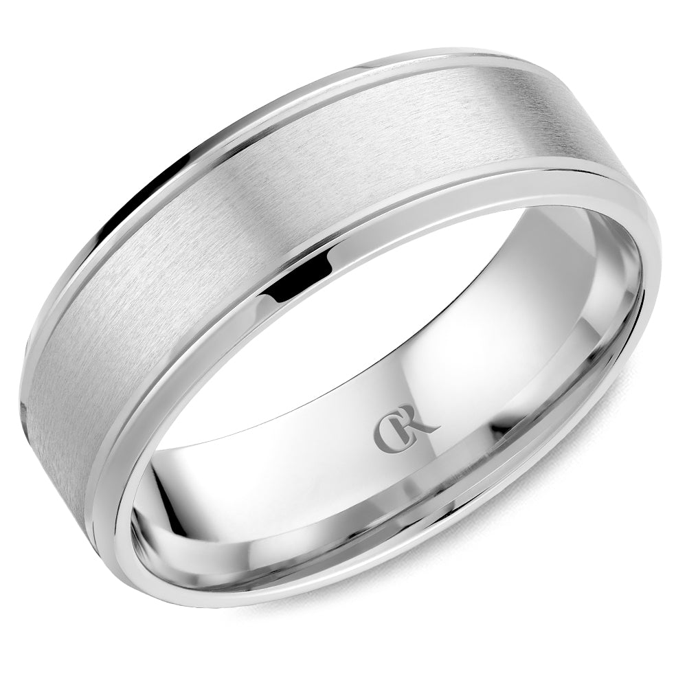 14K White Gold With Sandpaper Finish