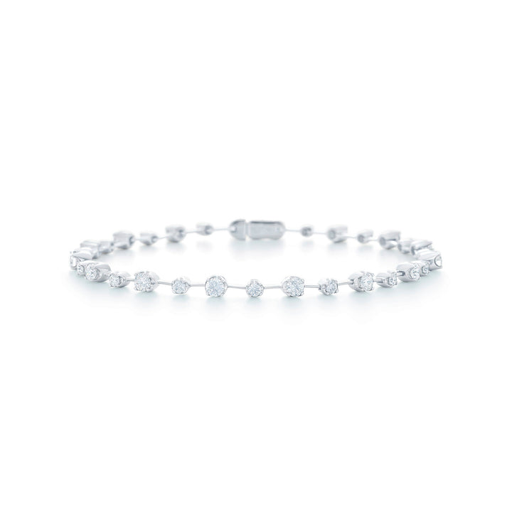 Line Bracelet with Alternating Diamonds