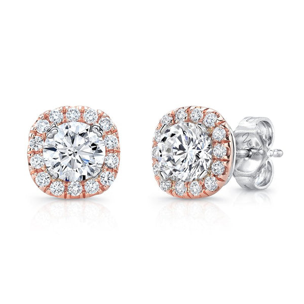 0.24ctw Diamond Halo Stud Earrings