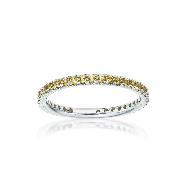 18K White Gold Yellow Sapphire Eternity Band