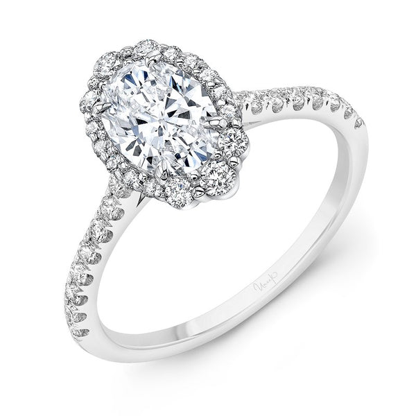 0.39ctw Oval Halo Engagement Ring