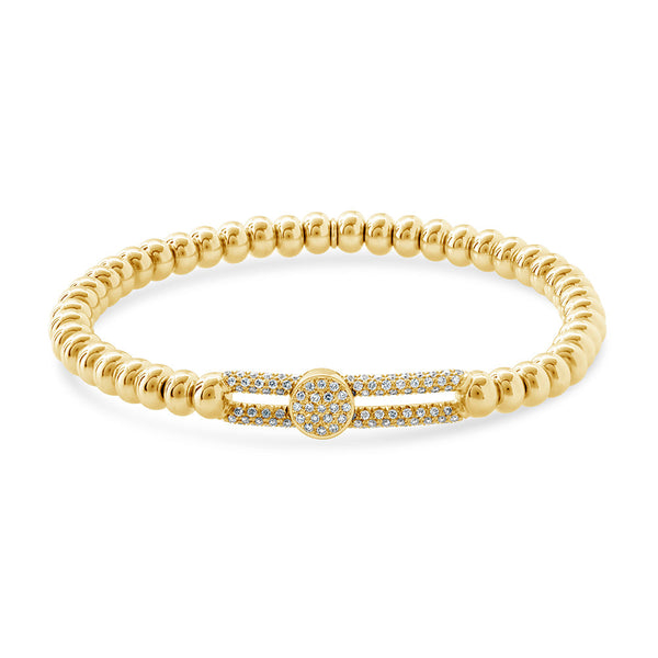 0.73ctw Diamond 18K Yellow Gold Tresore Stretch Bracelet