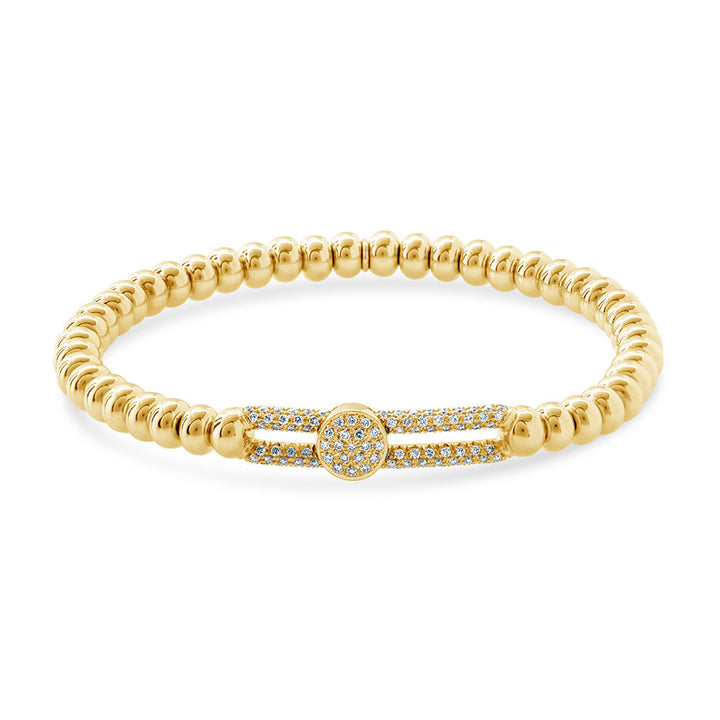 0.73ctw Diamond 18K Yellow Gold Tresore Stretch Bracelet
