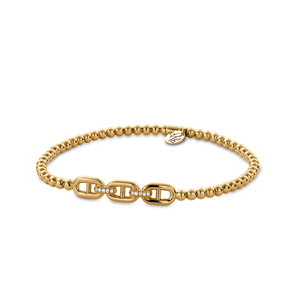 0.04ctw, 18K Yellow Gold Tresore Stretch Bracelet