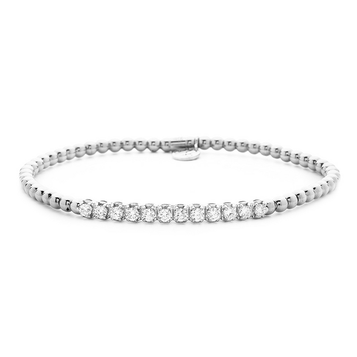 0.59ctw, 18K White Gold Tresore Stretch Bracelet