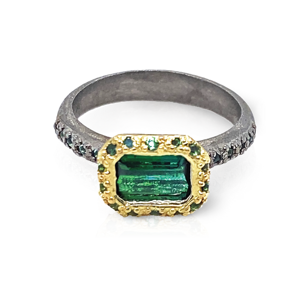 Emerald Green Tourmaline Ring