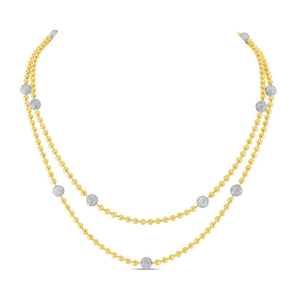 18K Yellow & White Gold 6.06ctw Diamond Opera Necklace