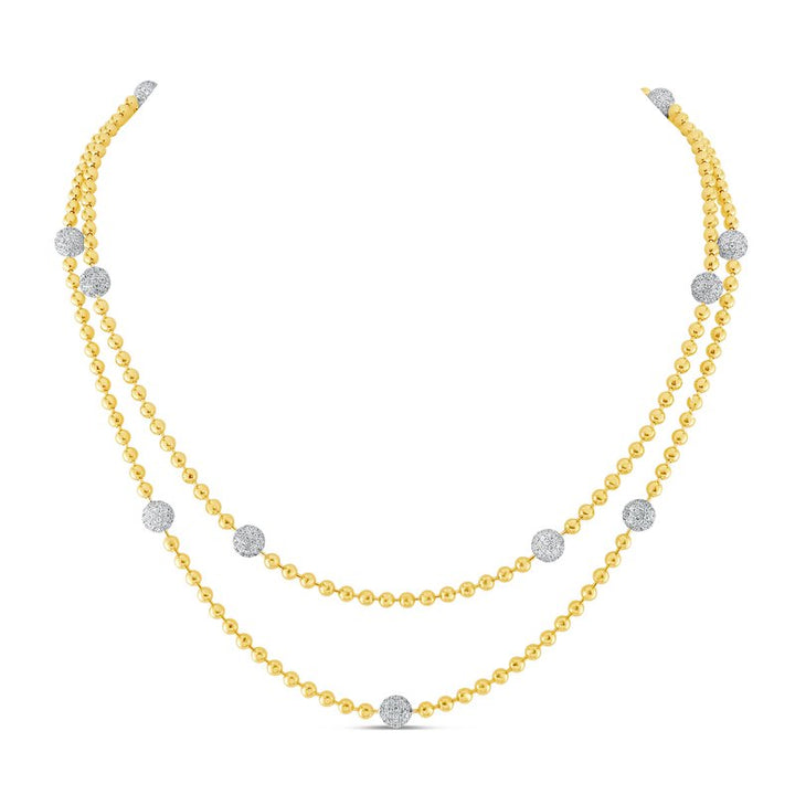 18K Yellow & White Gold 6.06ctw Diamond Opera Necklace