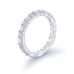 1.77ctw Emerald and Round Cut Diamond Band