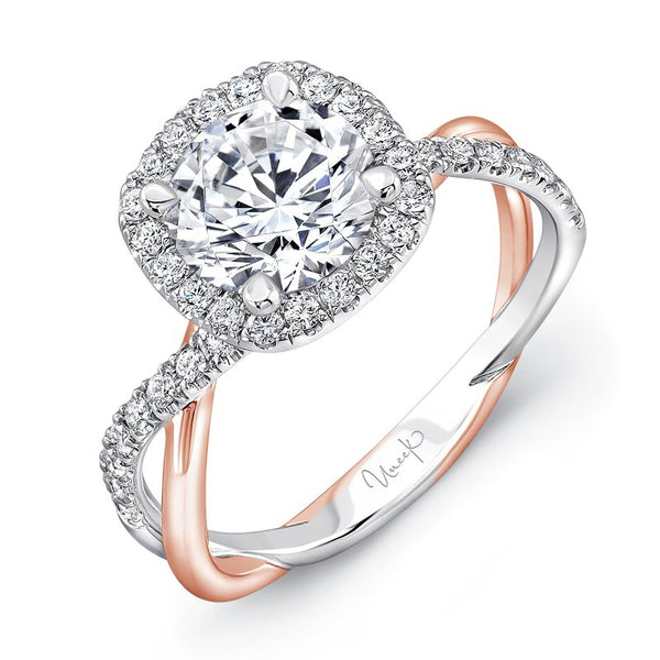 0.33ctw Diamond Halo Twist Engagement Ring