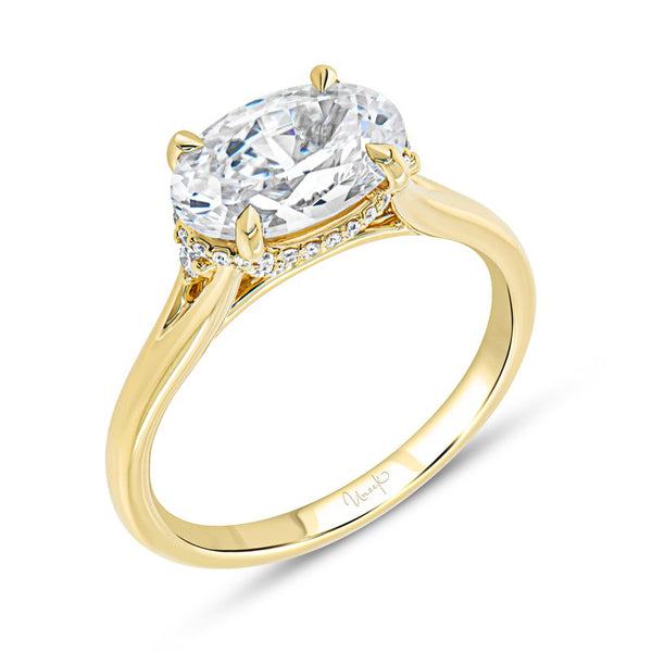 0.16ctw Diamond Oval Engagement Ring