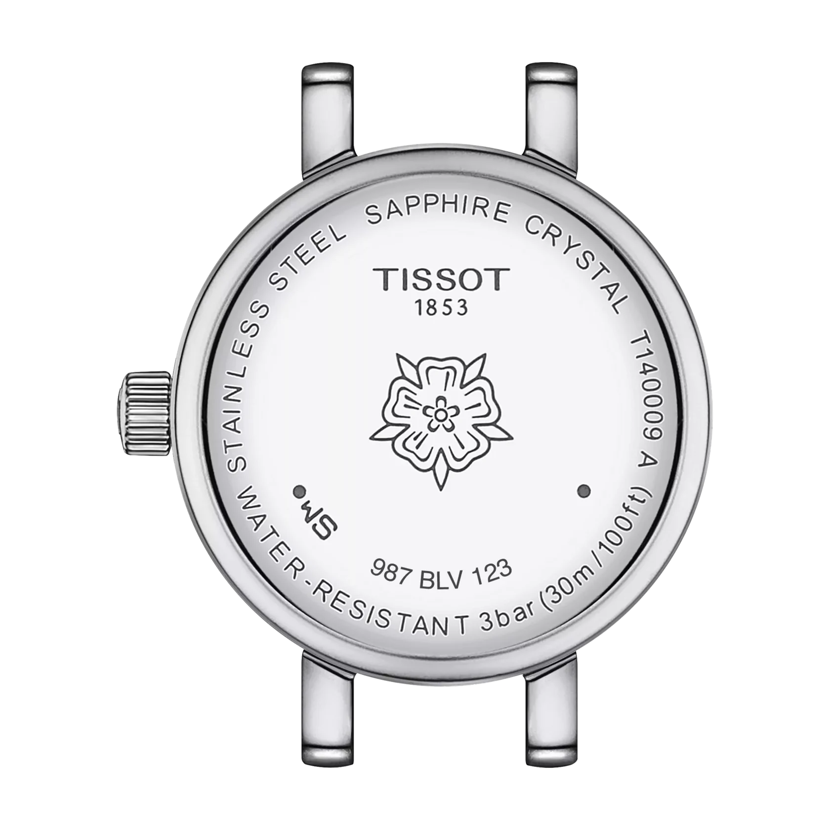 Tissot watch face with brand logo on a white background