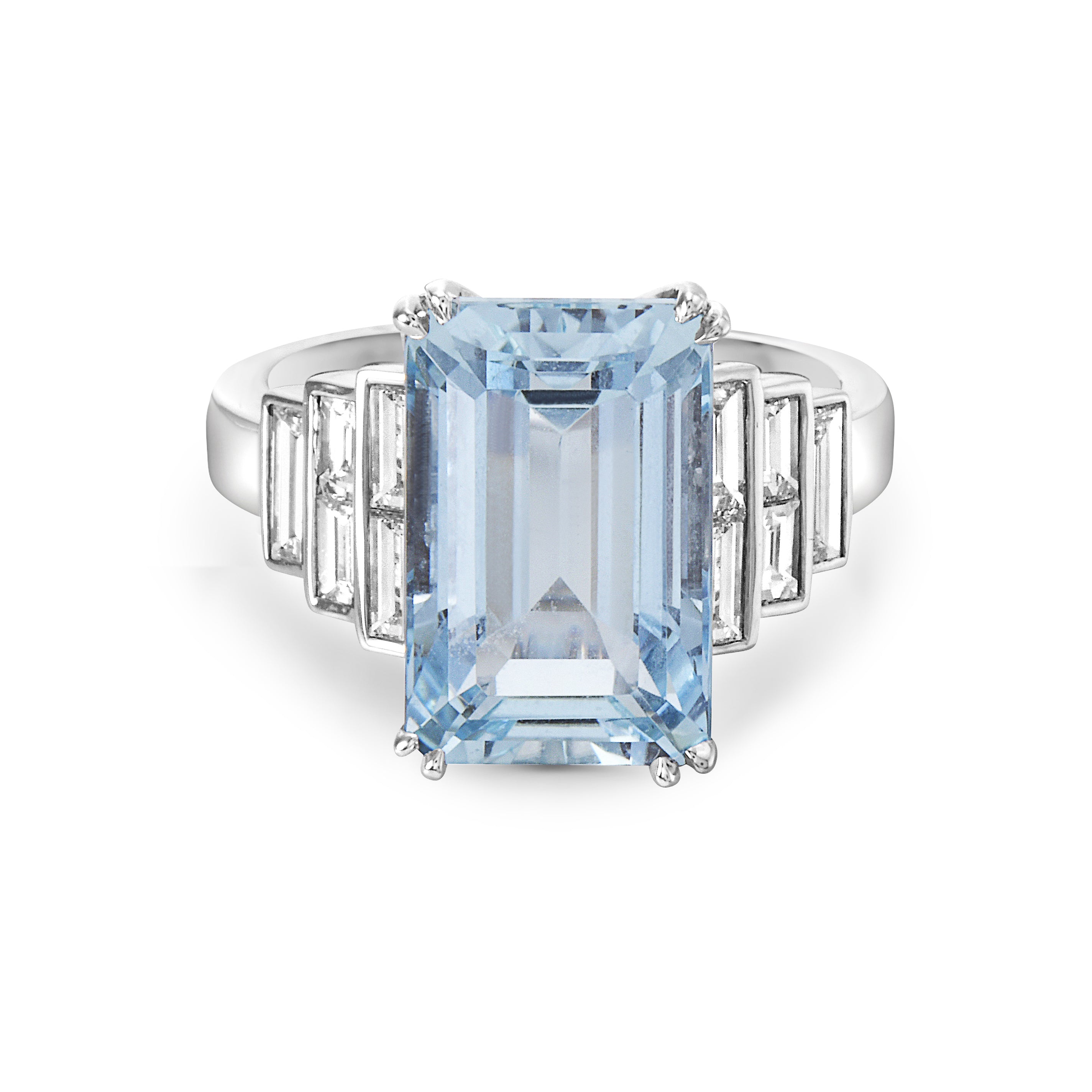 Aquamarine and Diamond Ring
